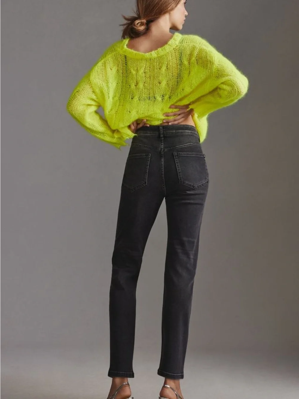 Anthropologie Pilcro Gem Straight Leg Jeans Womens 28 Black NWT Rhinestone